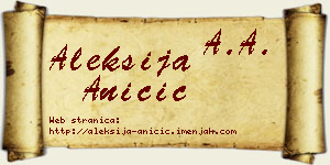 Aleksija Aničić vizit kartica